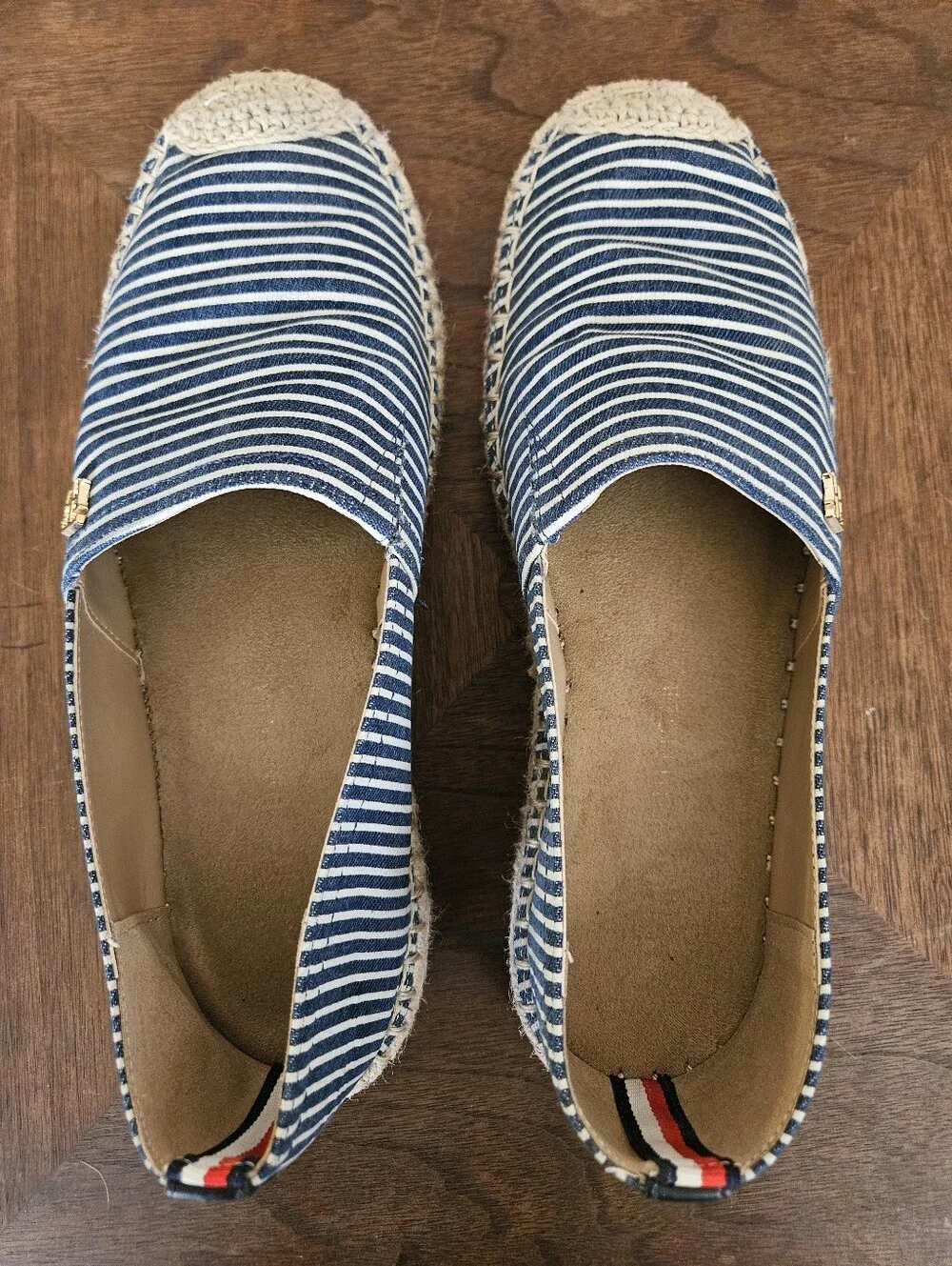 Tommy Hilfiger Women's Blue White Striped Espadrille Flats Slip On Shoes 7.5 M - Picture 10 of 14